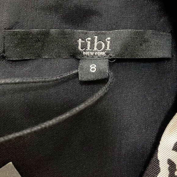 NWT TIBI Violette Sleeveless Black and White Baroque Print Silk Dress - Picture 6 of 13